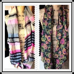 2 Patterned Infinity Scarves